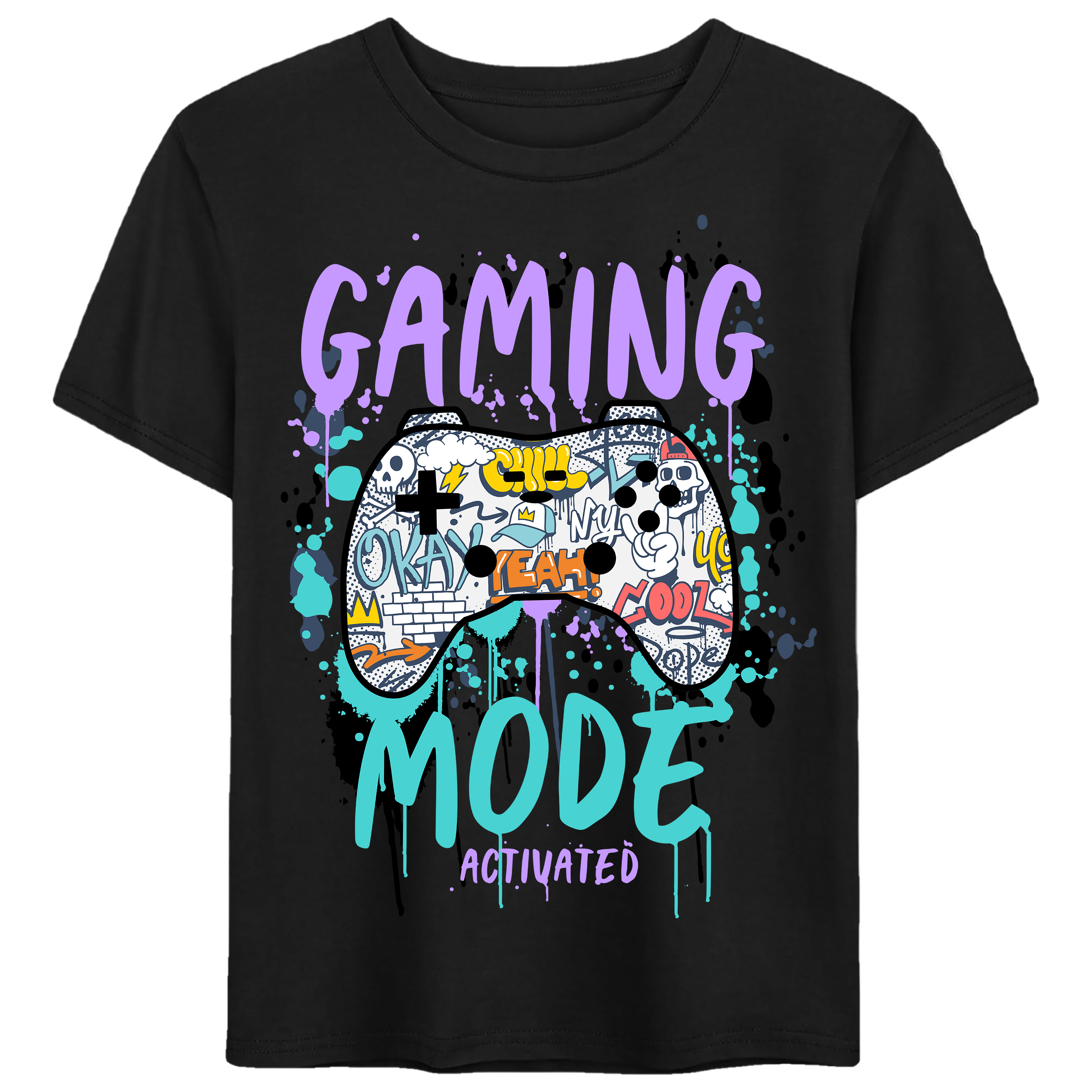 Gaming Mode Activated Graphic Tee - 0