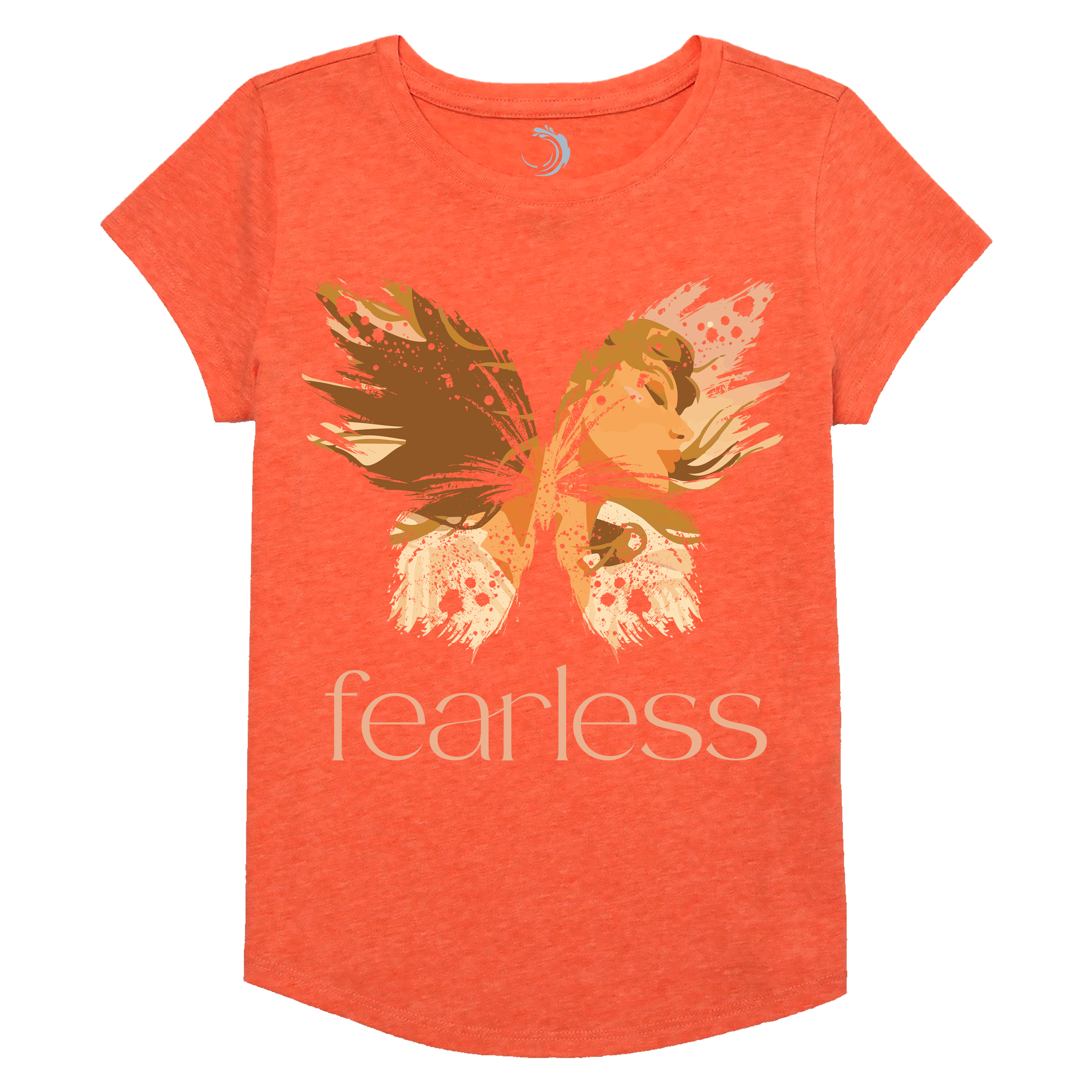 Buy orange Fearless Girl Short Sleeve T-Shirt