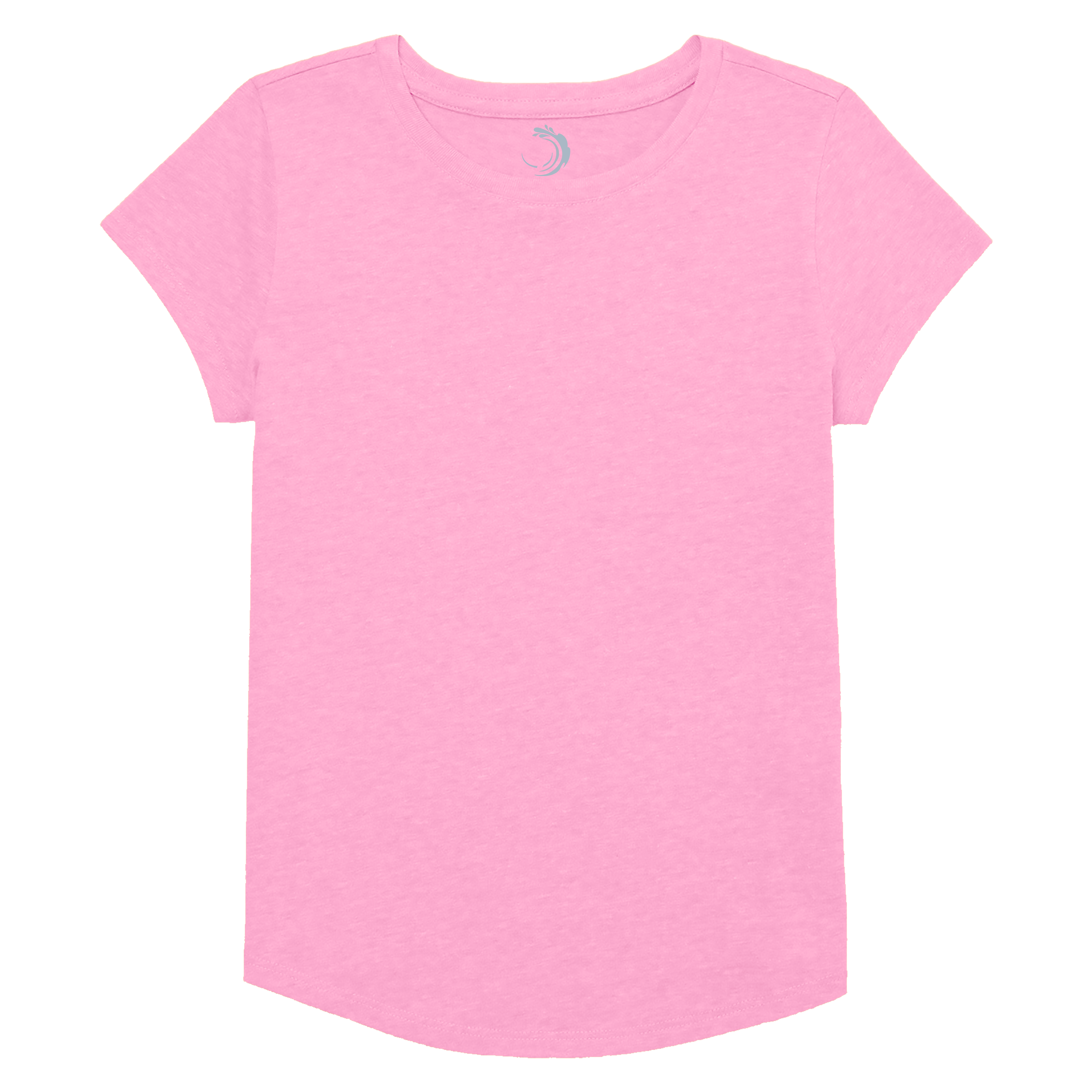 Buy pink Girls Solid Color Short Sleeve T-Shirt