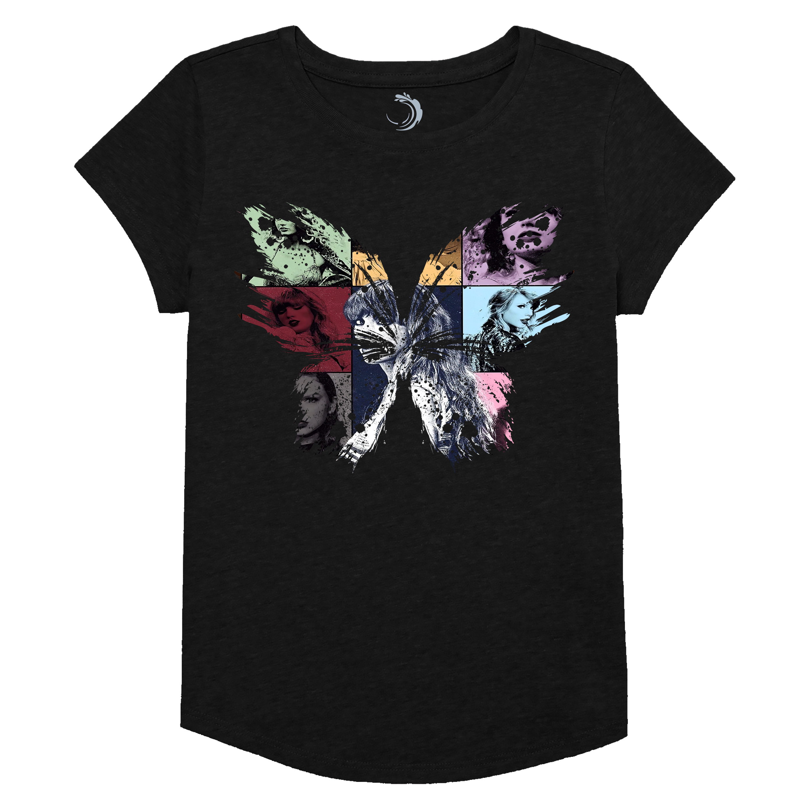 Buy black Butterfly Lover Girls Short Sleeve T-Shirt