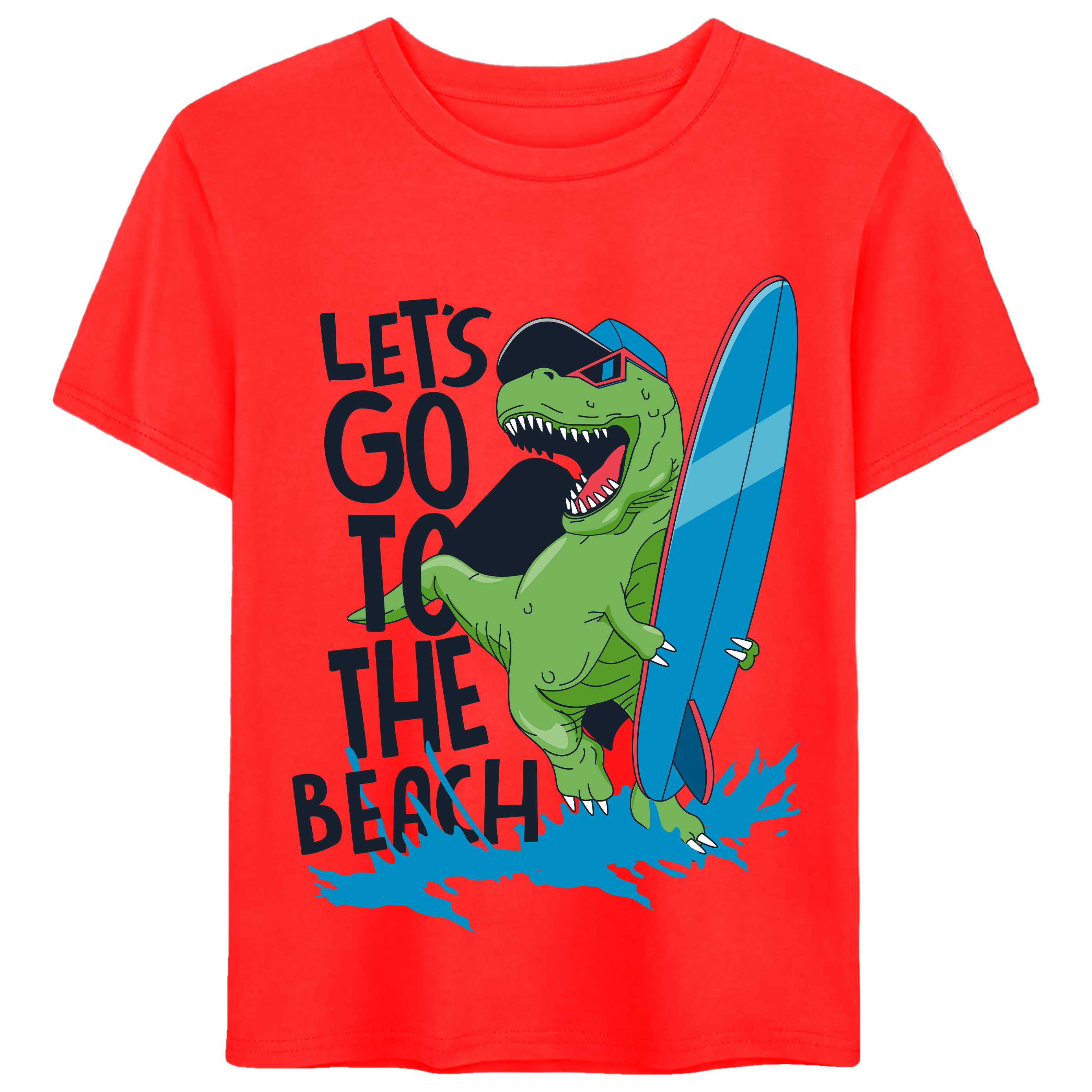 T-Rex Let's Go to the Beach Graphic Tee - 0