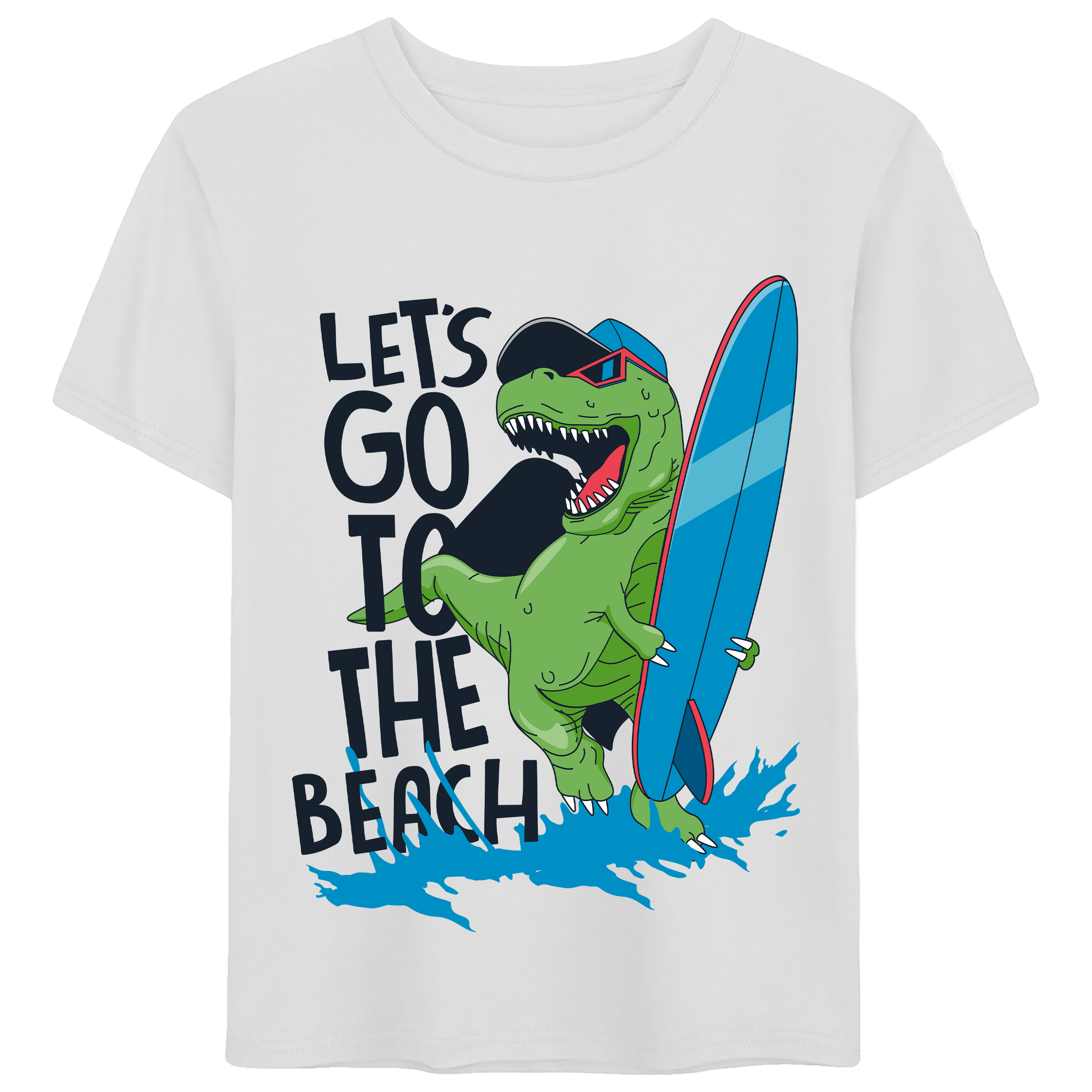 Buy white T-Rex Let&#39;s Go to the Beach Graphic Tee