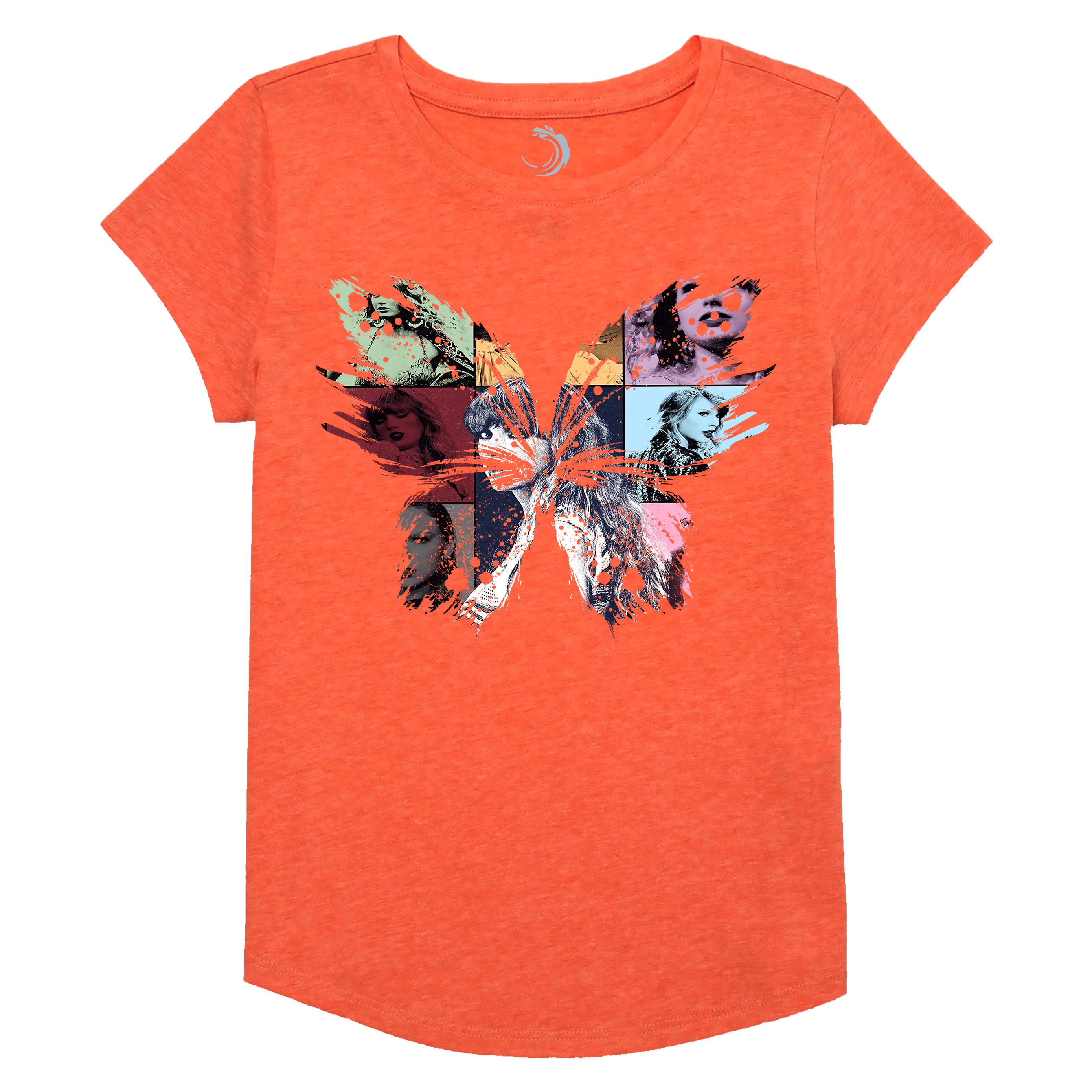 Buy orange Butterfly Lover Girls Short Sleeve T-Shirt