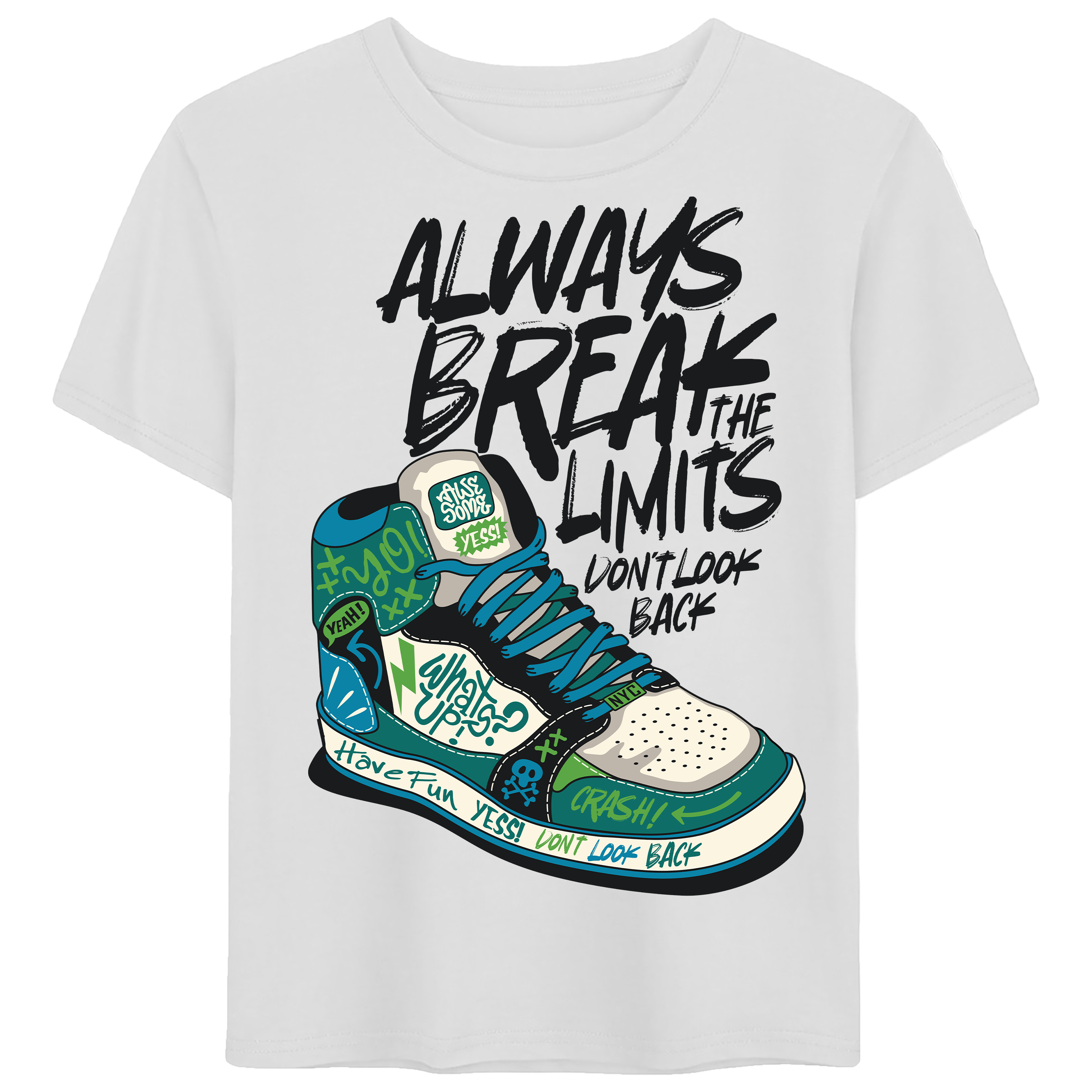 Buy white Always Break the Limits Graphic Tee