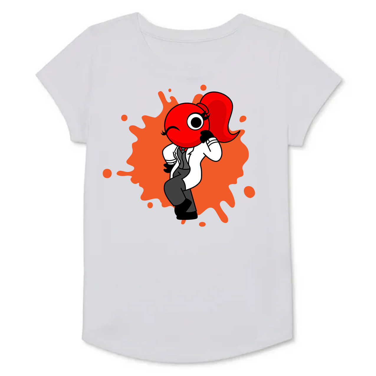 Red Rainbow Friend Girls Short Sleeve T-Shirt