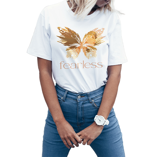 Fearless Butterfly Design T-Shirt for Women